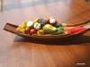 Barca cu fructe - obiect din lemn, decorativ