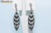 Cercei MAGNIFICI ornati cu 1,05CT DIAMANTE albe+negre !!!