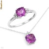 set aur alb 14K cu diamante si ametiste naturale 1,91CT superb set aur alb 14K cu diamante si ametiste naturale 1,91CT superb
