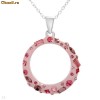 Majestic Necklace With 2.30ctw CZ Crafted in Pink Enamel
