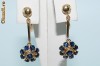 cercei floare aur galben 14K safire naturale 1,7CT model unicat