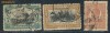 RFL anii 1900 ROMANIA Regele Carol I lot 3 timbre Perfins stampilate - perforatii comerciale anti-furt