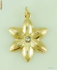 PANDANT PLACAT CU AUR CU PIATRA DE ZIRCONIU ALB - FLOARE -