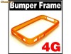 BUMPER SILICON IPHONE 4 4G ORANGE!HUSA TOC CARCASA!REZISTENTA