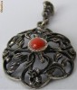 Medalion vechi din argint cu coral - de colectie