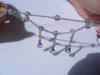 Colier argint model frontal superb cu AMETISTE si DIAMANTE