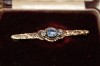 BROSA AUR 14kt -BIEDERMEIER -CU BRILIANTE SI SAPHIR-oferta