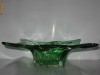 Decor vintage - Centru de masa  ,verde,  din sticla   anii'70