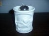 SFESNIC DEOSEBIT PORTELAN ALB MAT , FOARTE ELEGANT PENTRU AROMATERAPIE,