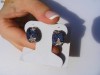 Cercei designer aur 14K, 7.1g, model UNICAT ornati cu 3.9 CARATE SAFIRE si BRILIANTE !