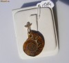 Pandant UNICAT melc fosilizat aur 14K, 5.8g, ornat si cu 9 BRILIANTE !!!