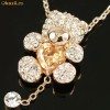Colier deosebit Ursulet cu cristale Swarovski, placat aur 18K.