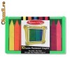 Melissa &amp; Doug - Set 10 creioane colorate groase trunghiulare in culori fluorescente