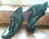 Botine negre lucioase (pantofi, sandale, cizme, ghete)