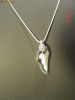Pandantiv cristal swarovski wing clear 30 mm si lant argint, bijuterii mireasa