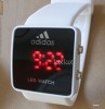 Ceas led-uri Adidas Alb, model deosebit, barbatesc/dama,led watch adidas sport,curea silicon.Nou