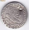 Polonia TRIPLUGROS-TROJAK argint 1593,Sigismund III,moneda din salba