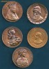 CAROL I , REGINA ELISABETA , FERDINAND I, REGINA MARIA, MIHAI VITEAZUL, BRANCUSI , CASETA  LUX 5 MEDALII JUBILIARE ,MARI PERSONALITATI ALE ROMANIEI