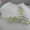 Colier argint 925 cu pietre naturale de prehnite. UNICAT !