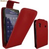 husa piele rosie Samsung Galaxy ACE S5830 + + folie display + expediere gratuita   toc flip