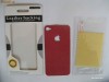 Pachet Folie Fata + Leather Skin Pink ( roz aprins ) (model de piele pentru spate ) Iphone 4 / 4S