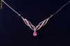 Lantisor \ Colier din Aur Alb cu Safir Roz