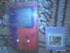 vand game boy pocket rosu s001+husa transparenta plastic+card cu 32 jocuri clasice in 1