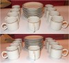 9 cescute cafea cu 9 farfurioare, portelan vechi