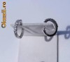 cercei aur 14K, 2,4 g, model cerc, ornati cu 14 briliante