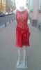 Rochie rosie dantela,designer,noua,unicat