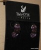 Cercei  Swarovski mov transparent