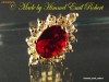 Cercei Princess Elegance, Rubin si topaze  placati cu Aur G 18K, 17/11mm, 4.3gr,