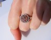 Inel aur alb 10k montura UNICAT cu 1 CARAT DIAMANTE rosii si albe !!!