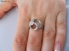 Inel aur alb 14K, 4.1g, design unicat cupola ornat cu 12 BRILIANTE !!!
