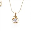 Colier placat cu aur 18K, cu piatra de cristal