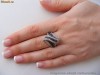 Inel designer model superb UNICAT montura 2 CARATE DIAMANTE negre si albe !!