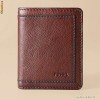 Portofel piele barbati FOSSIL ML296859200 nou cu eticheta, compatibil la dimensiuni cu bacnotele autohtone, CUTIE METALICA FOSSIL pret catalog 50 euro