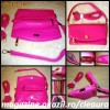 GEANTA de DAMA PLIC MANA UMAR PIELE ECOLOGICA ROZ ELECTRIC NEON FOSFORESCENT firma JIMMY CHOO GENTI FEMEI model 2012