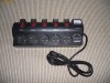 Power Source Protector LIANXIN - prelungitor cu protectie, Voltmetru, butoane ON/OFF, 5 intrari, stecher schuko NOU