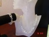 Set din argint 925, format din colier, bratara si cercei cu cristale swarovski clear biconice, bijuterii handmade, mireasa