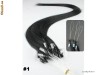Extensii Par Microring - 50 cm, Blond platinat, Negru intens