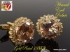 Butoni pentru camasa Luxus Round , placati cu Aur G 18k, Champagne Safir  si topaze. No22