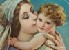 AuX: Icoana Veche Litografiata Fecioara Maria Cu Pruncul Foarte Mare Inramata Julius Serb Oravita 1907