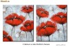 Tablou cu maci diptic ( 2 piese a cate 60x50cm) - ulei pe panza