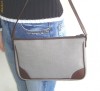 Poseta din material textil si piele