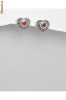 Cercei model inimioare din argint cu marcasite si zirconia grena 11-1-i23317R