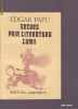 EXCURS PRIN LITERATURA LUMII- EDGAR PAPU