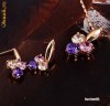 SET deosebit FILAT IN AUR GALBEN de 14 k format din lant cu pandantiv si cercei cu pietre PERIDOT! Lantisor si cercei superbi! Livrare in toata tara!