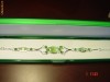 Bratara placata cu aur alb, cu agate verzi si cristale swarovski peridot