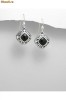 Cercei din argint cu onix negru 11-1-i23407